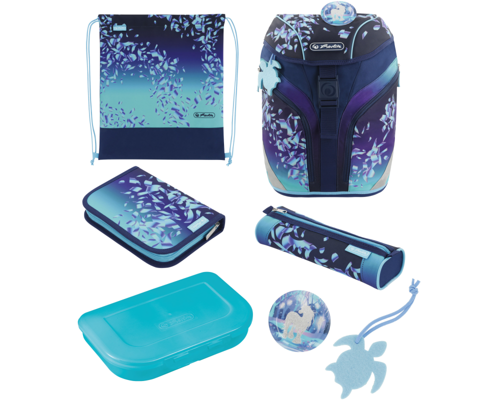 HERLITZ Schulthek-Set SoftLight Plus 50046126 GREENline Blue Ice