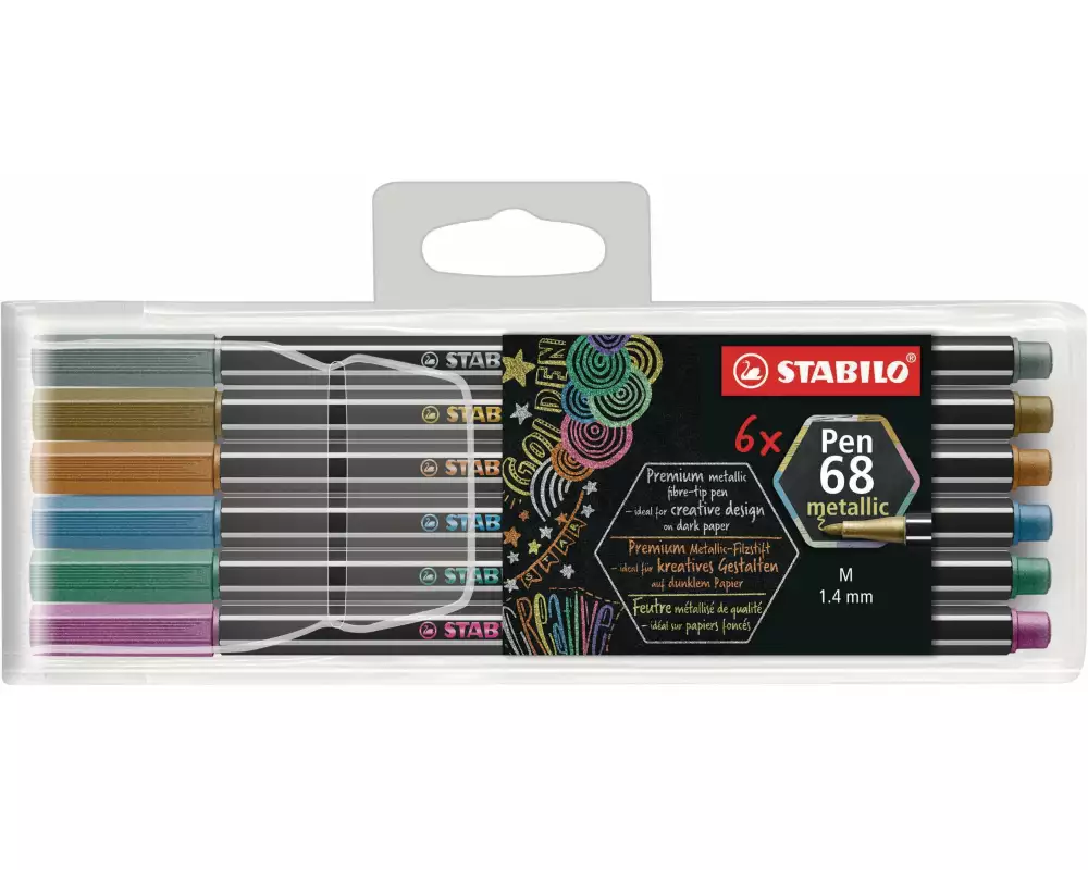 STABILO Filzstift Pen 68 Metallic 6 Stück