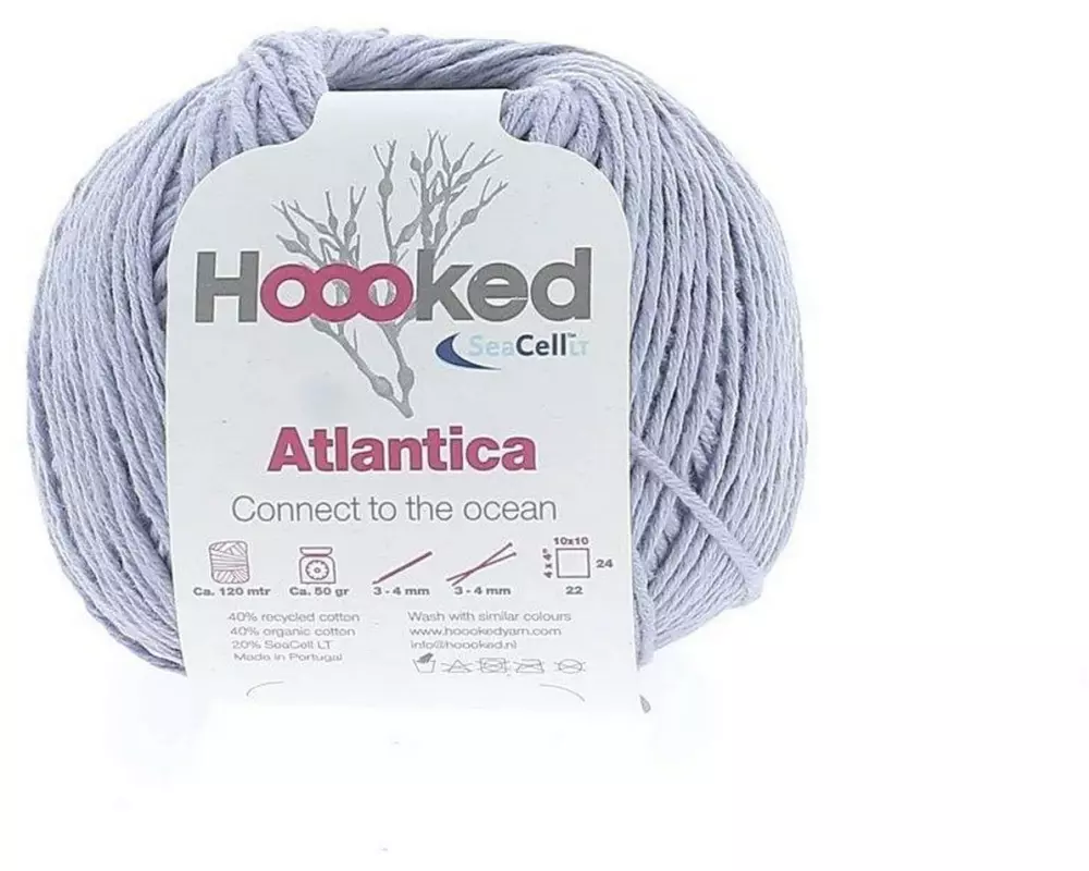 Hoooked Baumwollgarn Hoooked Atlantica SeaCell Garn Violett