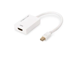 Assmann 20 cm HDMI/Mini DisplayPort A/V Cable for Transmitter, Audio/Video Device, Notebook, TV, Monitor, Receiver