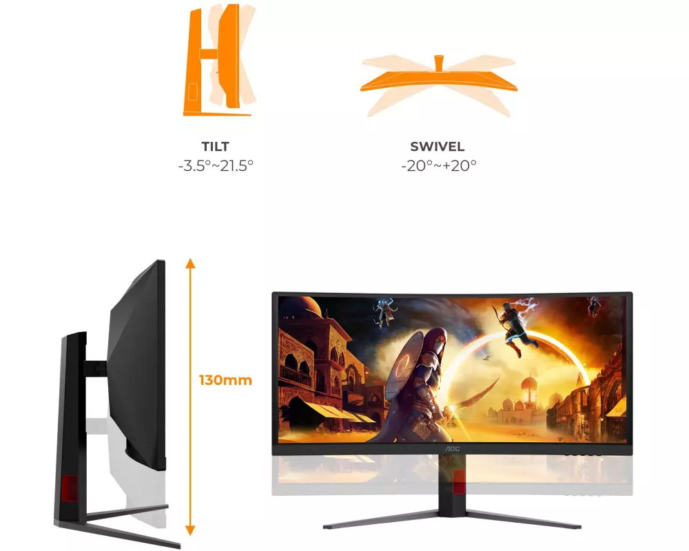 AOC CU34G4CA Curved Ultrawide 34 Zoll WQHD 180 Hz