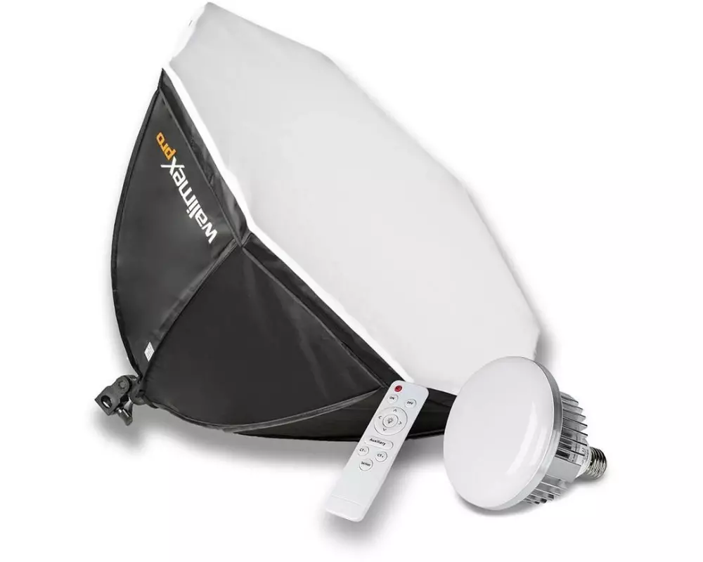 Walimex Pro Dauerlicht LED 60W Octagon Ø65 cm Bi Color