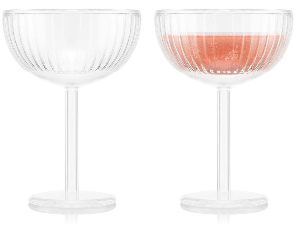 Bodum Champagner Coupe Glas Douro 2er Set Transparent, 0.2 l