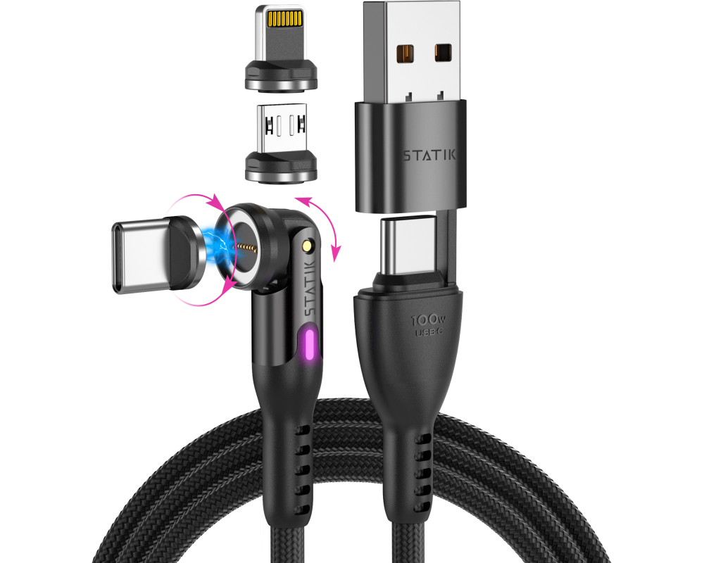 STATIK Statik 360 Pro, Uni.Mag. Tip PUP-0520-10FT Cable, 3m, 100W Black