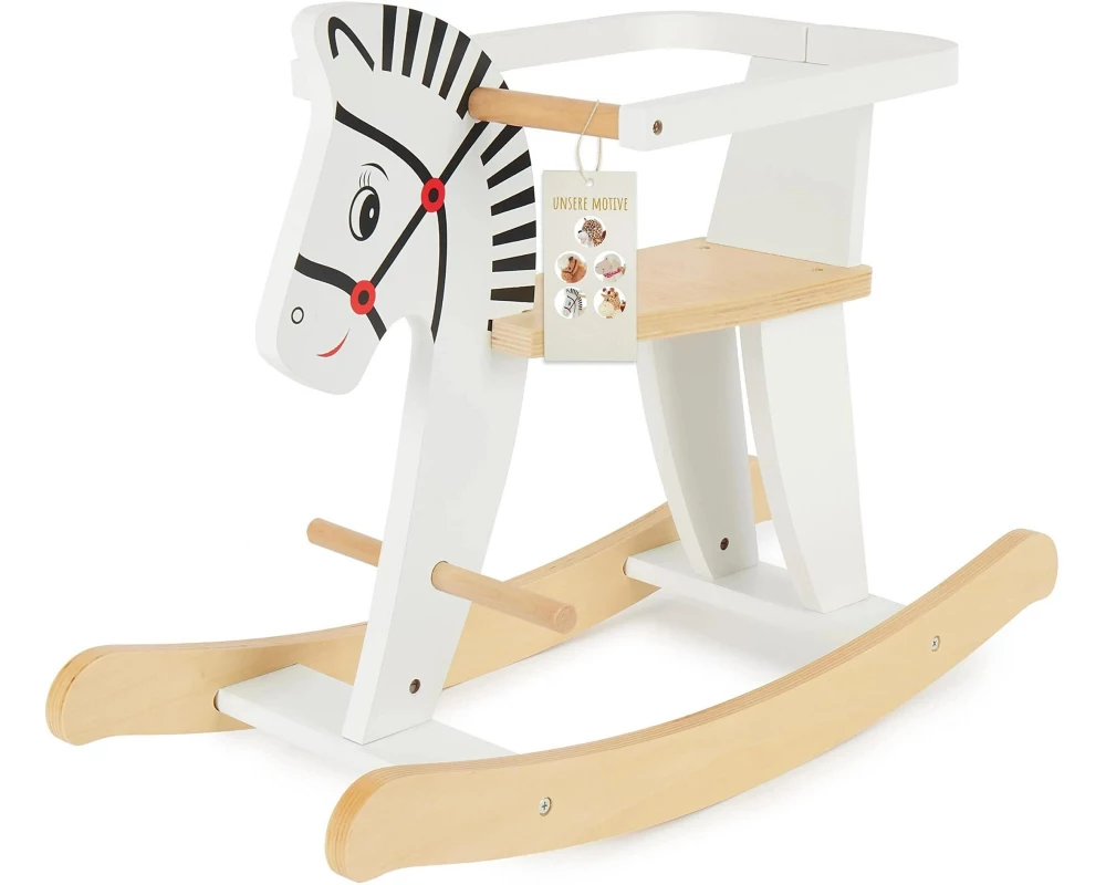 bieco Schaukelpferd aus Holz Weiss