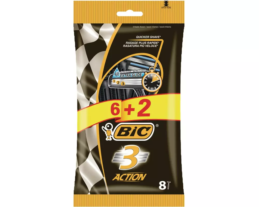 BIC Herrenrasierer Action3 Einweg 8 Stück