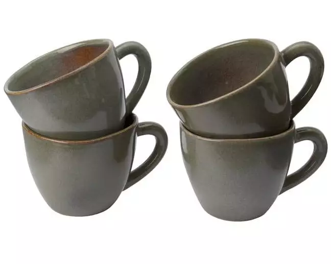 Urbanara Kaffeebecher Capela 200 ml, 4 Stück, Olivgrün