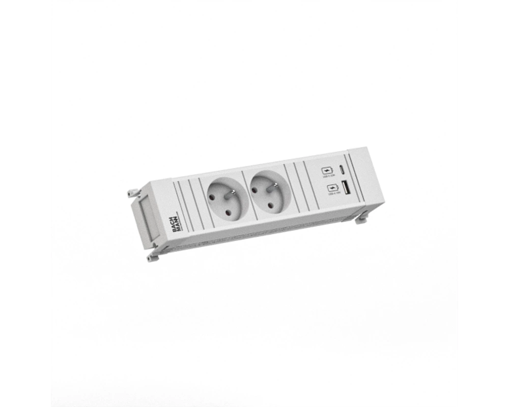 BACHMANN POWER FRAME 2xUTE 1xUSB A/C 22W 0,2m GST18
