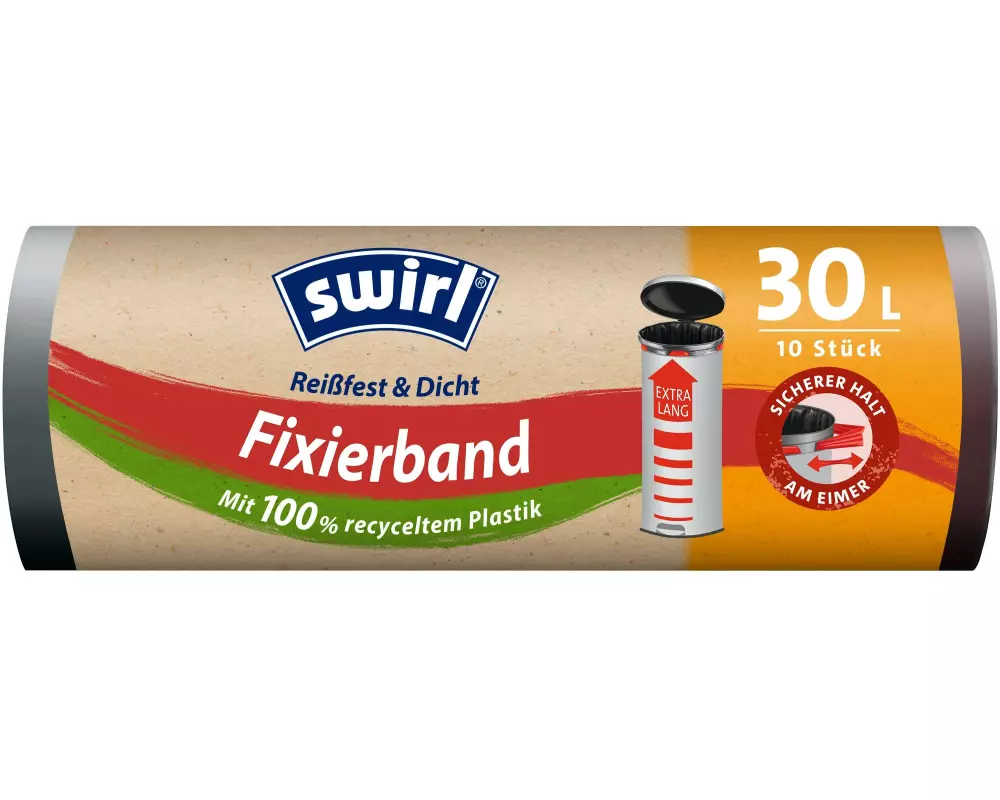 Swirl Müllbeutel mit elastischem Zugband 30 l, 10 Stück