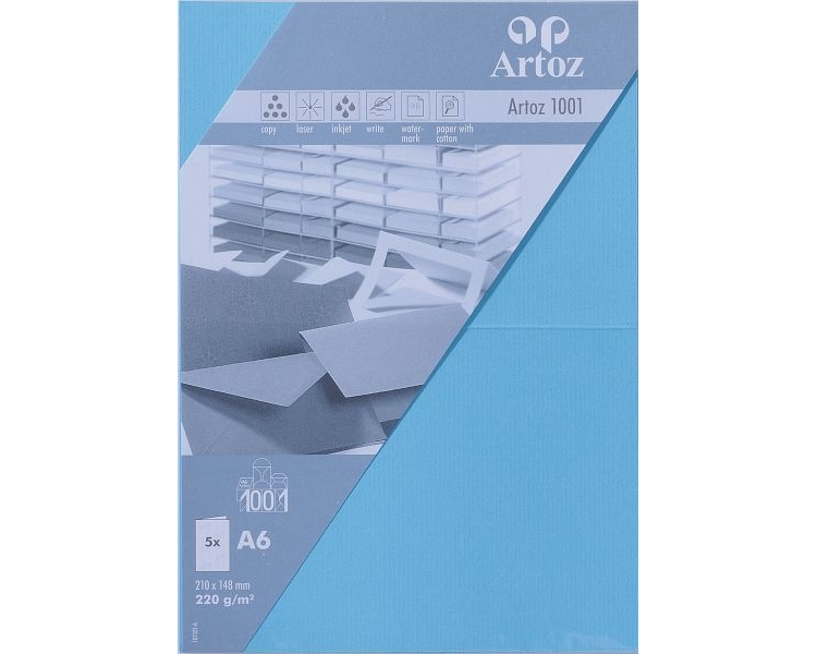 ARTOZ Karten 1001 A6 107322263 220g, azur 5 Blatt