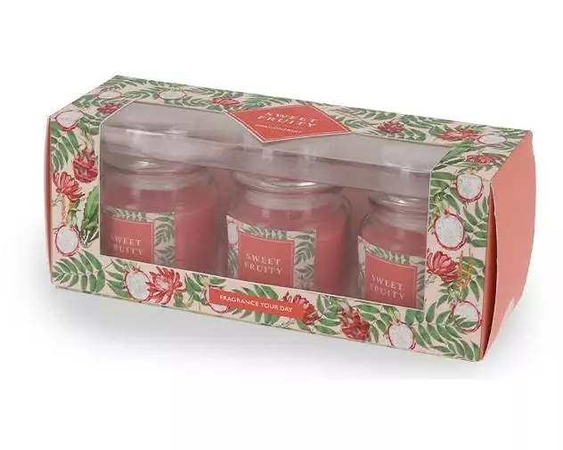 balthasar Duftkerze Dragonfruit im Glas, 3er Set