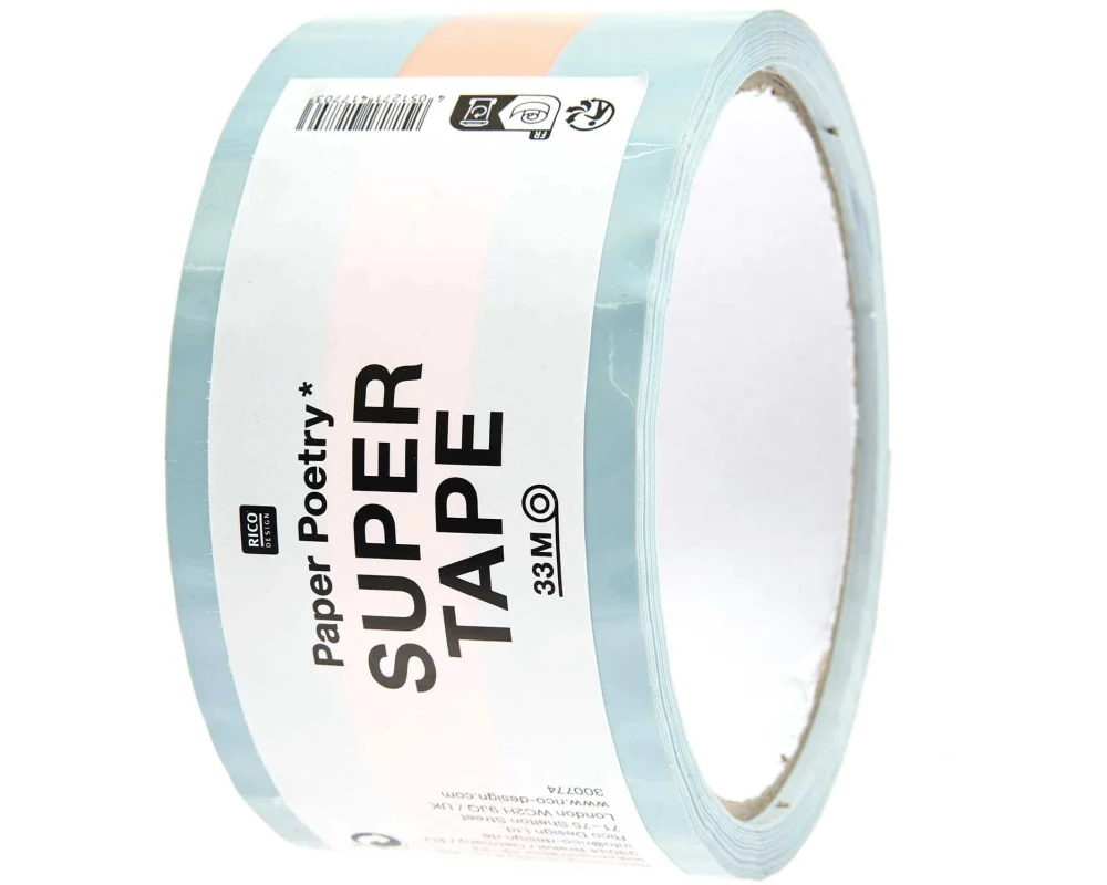 Rico Design Klebeband Paper Poetry 0.5 mm x 33 m, Hellblau/Neonorange