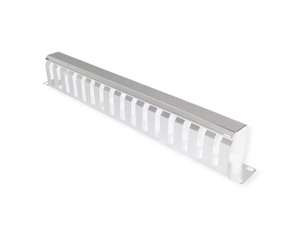 VALUE 19-Zoll-Frontplatte 1 HE mit Rangierkanal 40 x 60 mm, grau