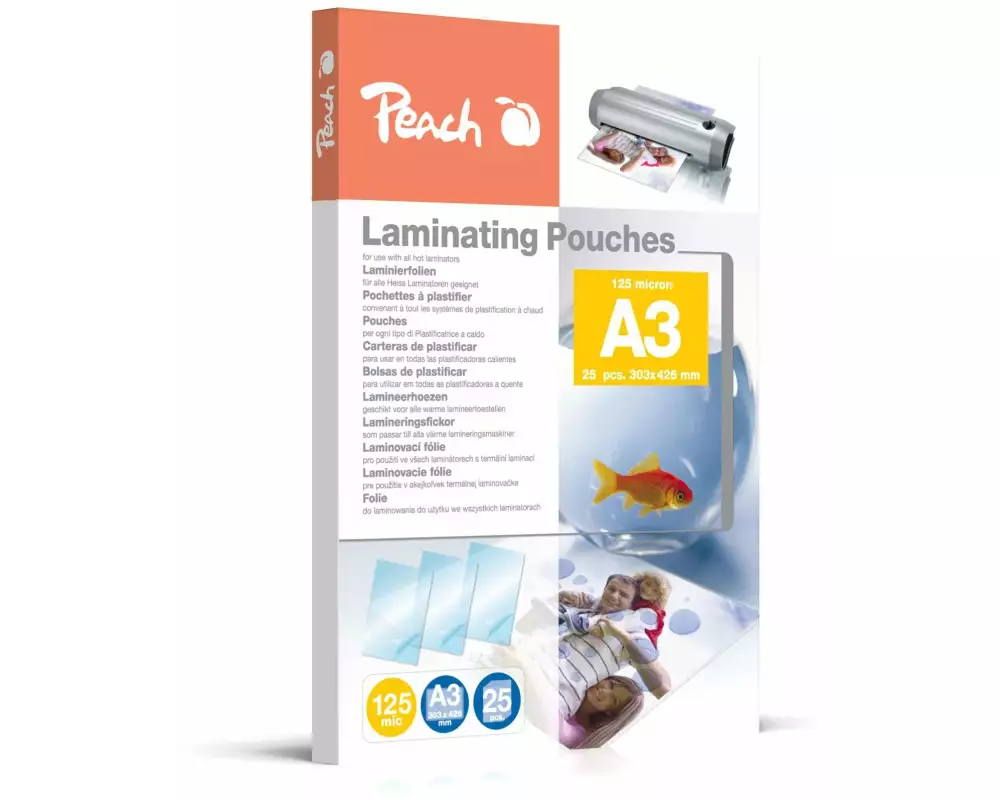 Peach Laminierfolie A3, , 25 Stück, Glänzend