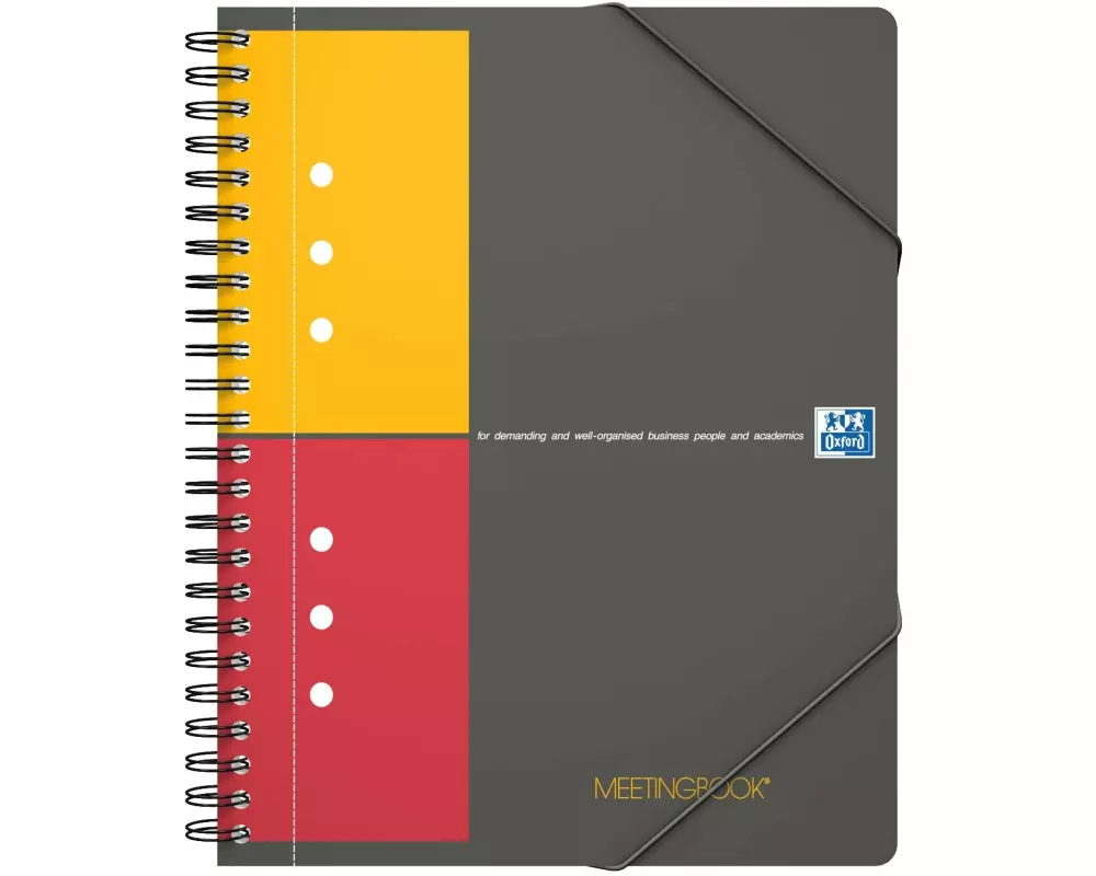 Oxford Notizheft International Meetingbook, A5 +, Kariert, Grau