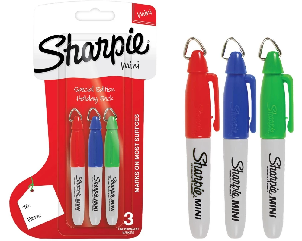 Sharpie Permanentmarker Mini, F, Rundspitze, sortiert, 3er-Blister