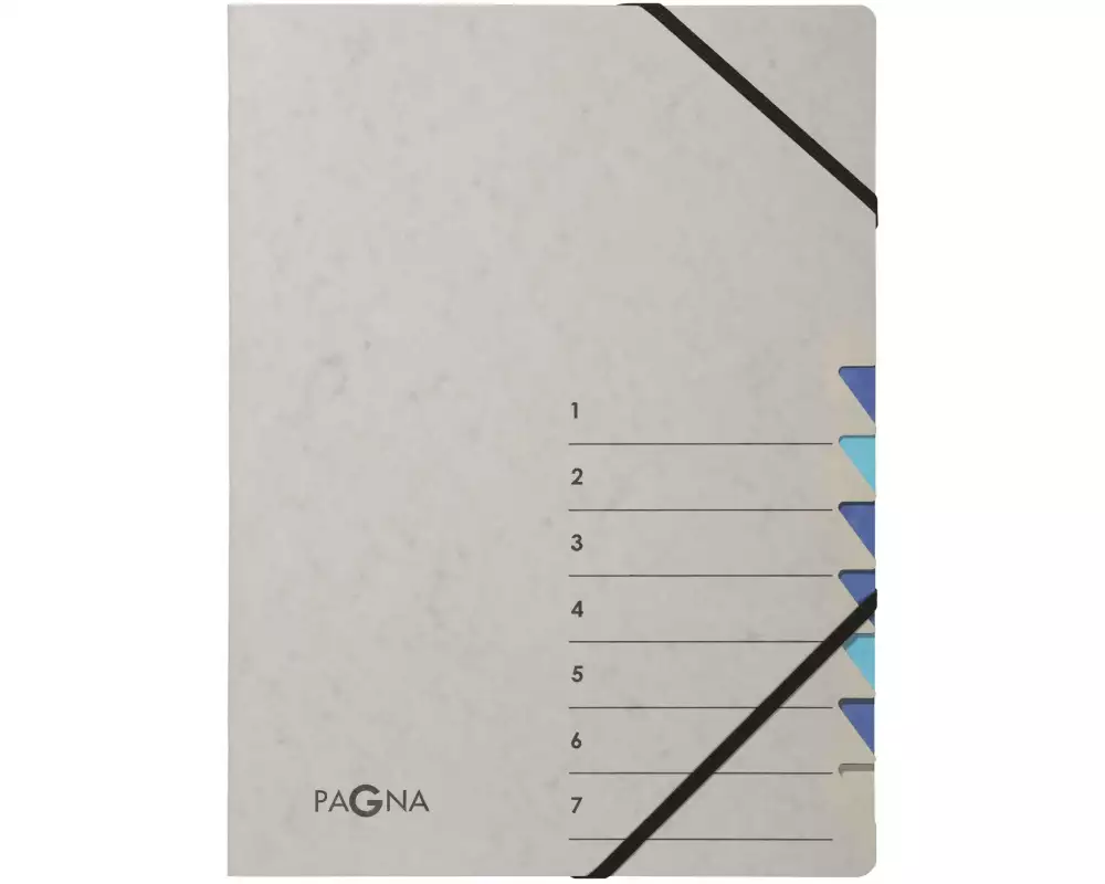 Pagna Ordnungsmappe A4 Easy Grey Grau; Blau, 7 Fächer