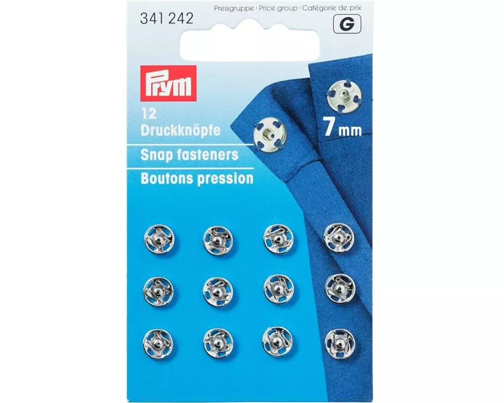 Prym Druckknöpfe Silber, 7 mm