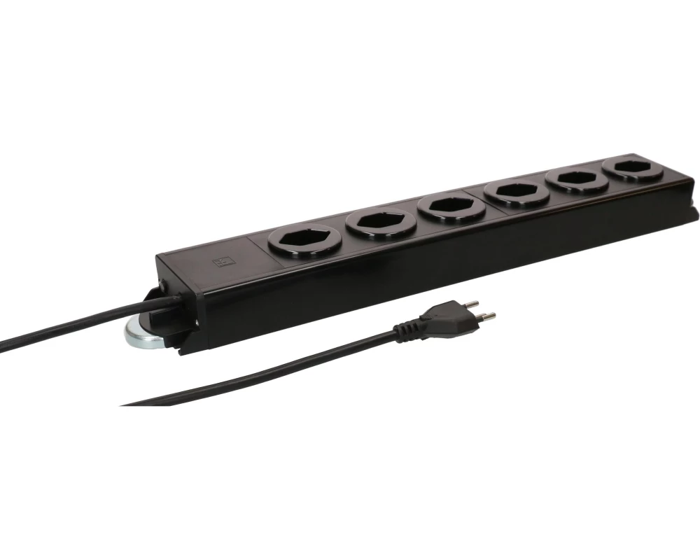Max Hauri Steckdosenleiste Power Line 6x Typ 13 1.5m Magnet Schwarz