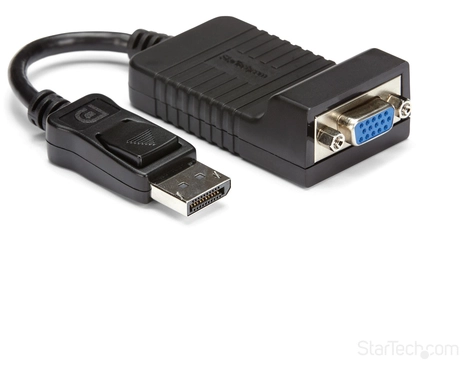 StarTech.com DisplayPort to VGA Adapter, Active DP to VGA Converter, 1080p Video DP to VGA Monitor Dongle, Latching DP Connector, Durable