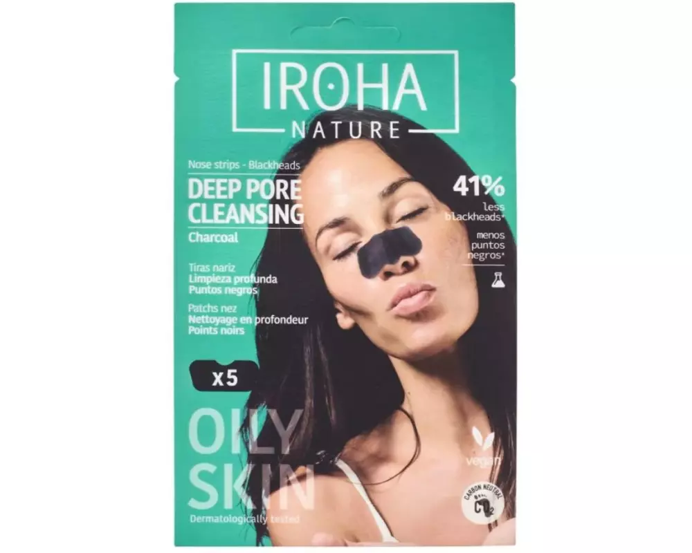 iroha Reinigungspad Detox Charcoal Black 5 Stück