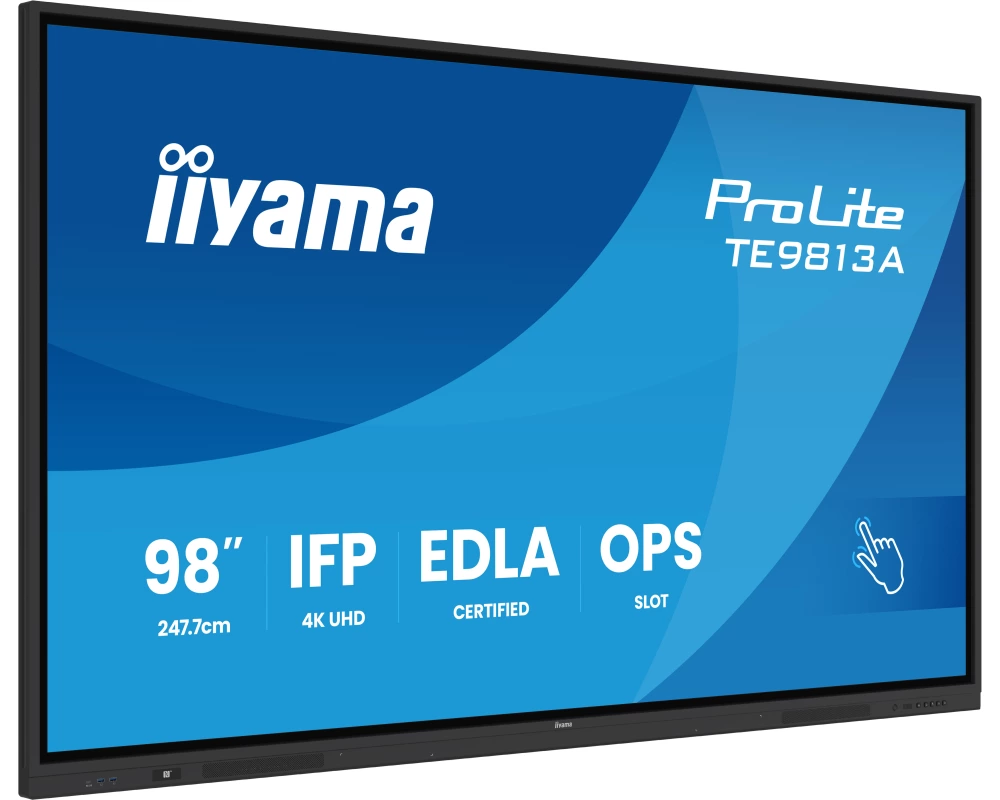 iiyama TE9813A-B2AG Signage-Display Interaktiver Flachbildschirm 2,48 m (97.5") WLAN 500 cd/m² 4K Ultra HD Schwarz Touchscreen Eingebauter Prozessor Android 24/7