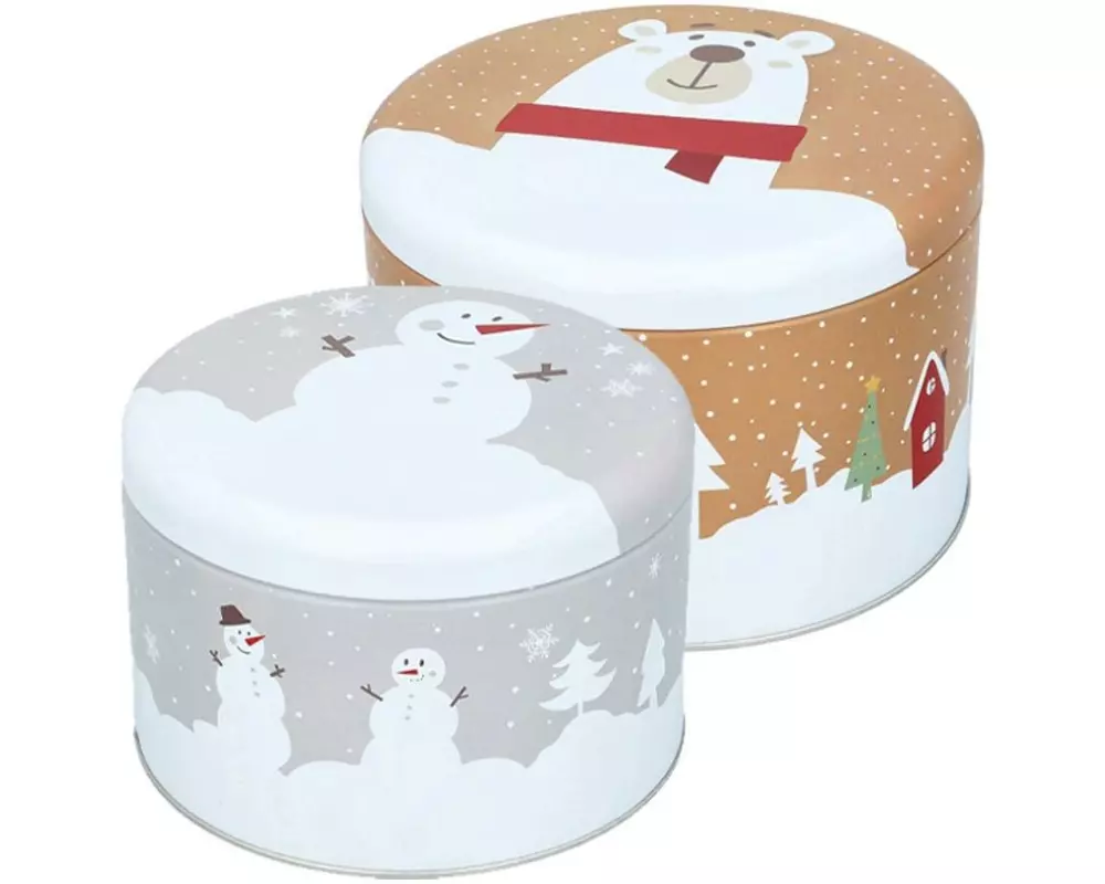 RBV Birkmann Guetzli-Dose Christmas Animals 2-teilig LØ15 cm, XLØ18 cm