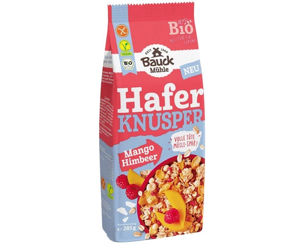 Bauck Mühle Knuspermüesli Hafer, Mango und Himbeere 285 g