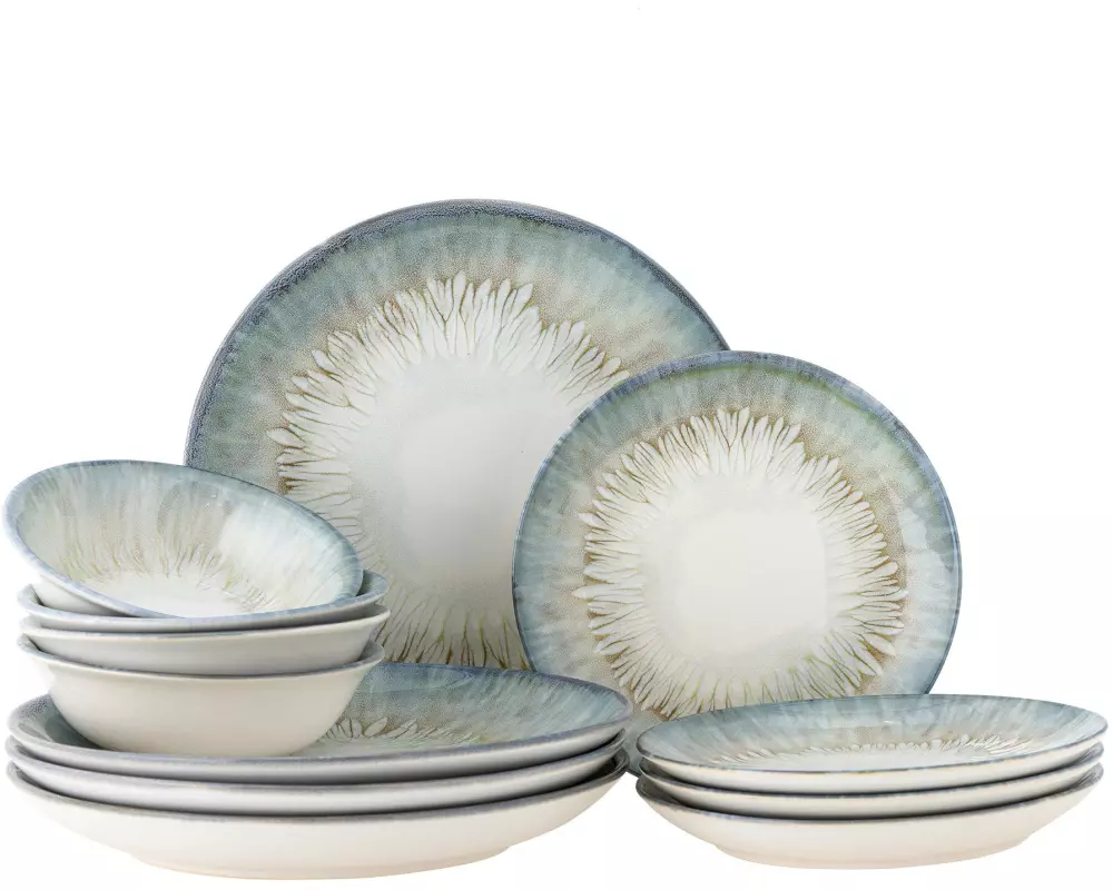 Bloomingville Speise-Service Calen 12-teilig, Blau