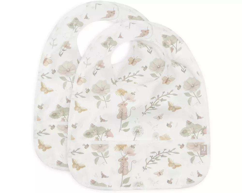 Jollein Lätzchen wasserfest 2er Set Dreamy Mouse 29 x 40 cm