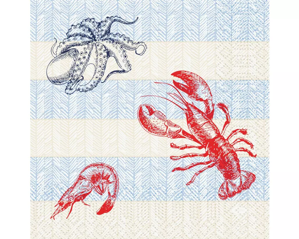 Duni Papierservietten Sea Delights 33 cm x 33 cm, 50 Stück