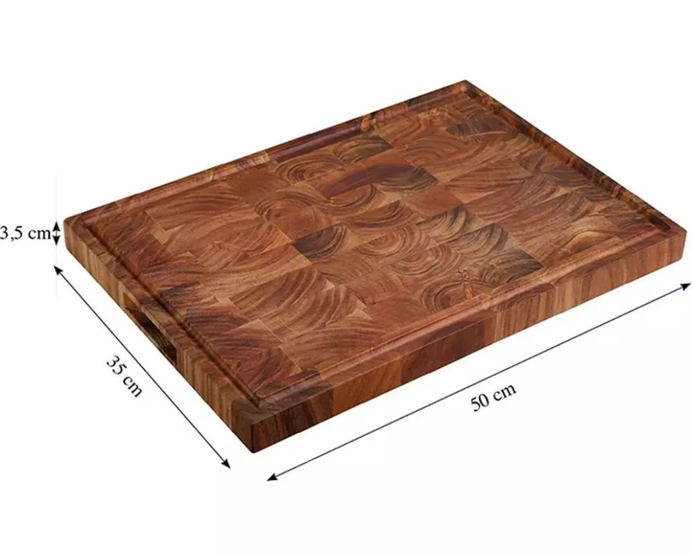 Kesper Schneidebrett Akazienholz Massivholz 50 x 36 x 3.5 cm