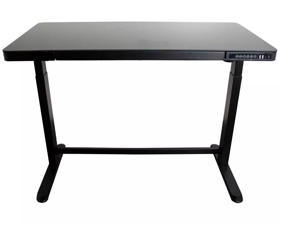 Contini Tisch ET118, 120 x 60 cm, mit Tischplatte Glas, Schwarz