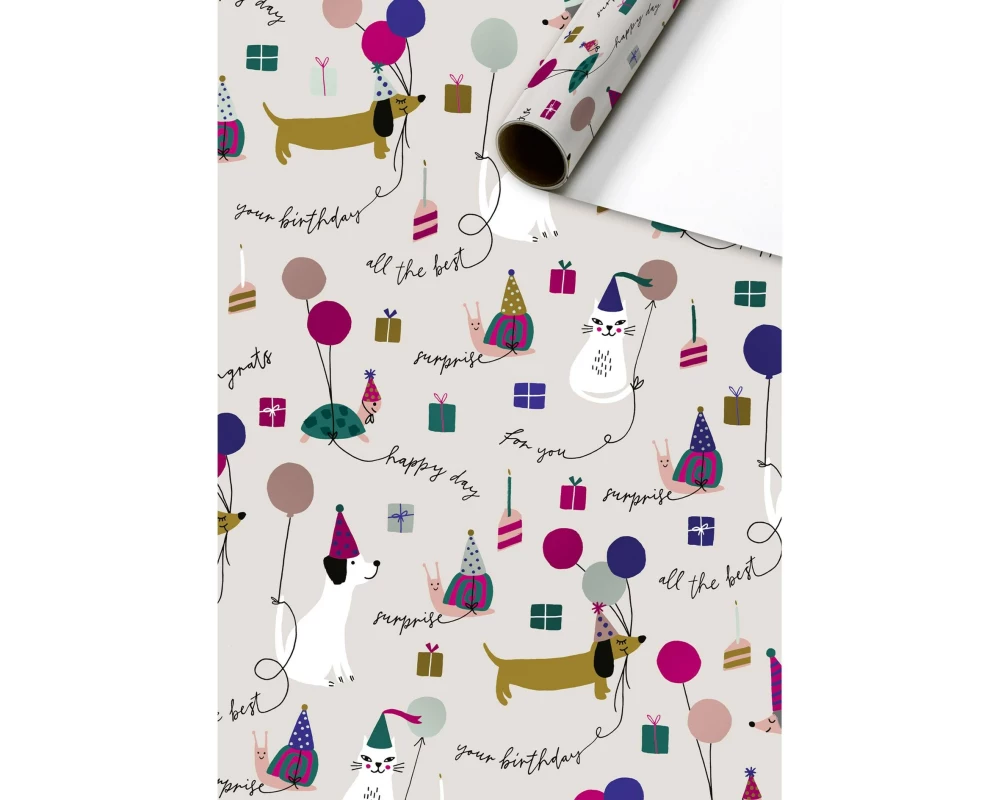 Stewo Geschenkpapier Murphy 70 cm × 1.5 m, 76 g/m², 1 Stück, Beige