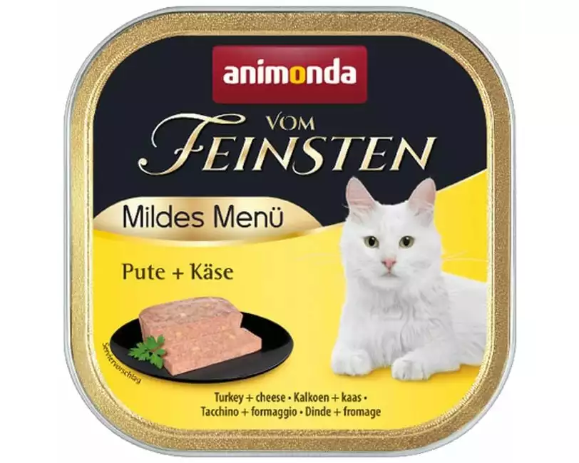 animonda Nassfutter Vom Feinsten Mildes Menü Pute & Käse, 100 g