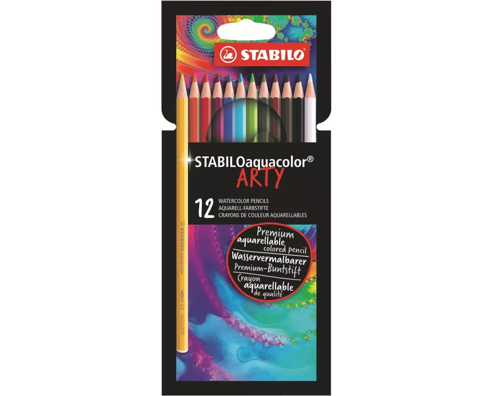 STABILO Farbstifte Aquacolor Arty, 12 Stück