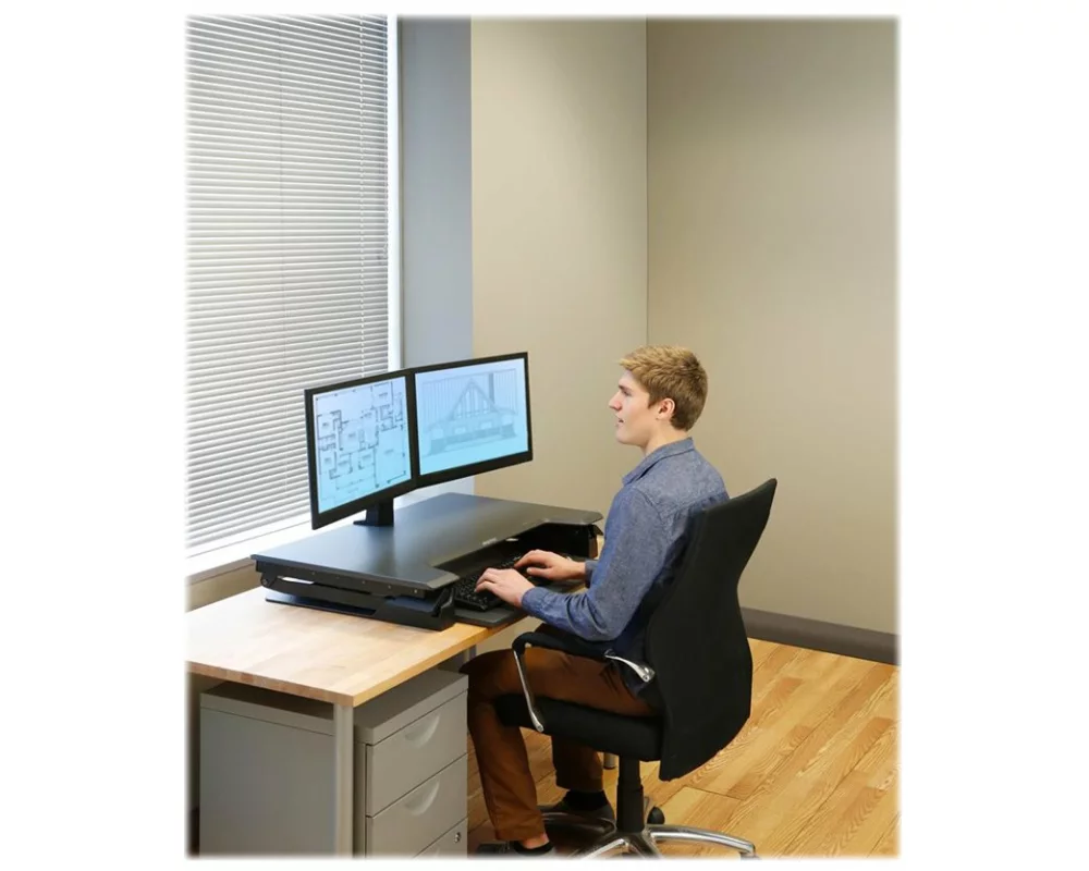 ERGOTRON desk stand, WorkFit-T, premium, adjustable 38,1cm, 18kg, black