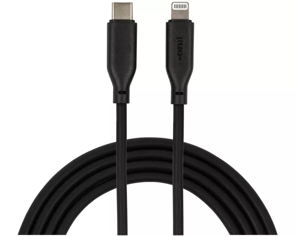 onit USB 2.0-Kabel Silikon MFi USB-C - Lightning 1.5 m, Schwarz