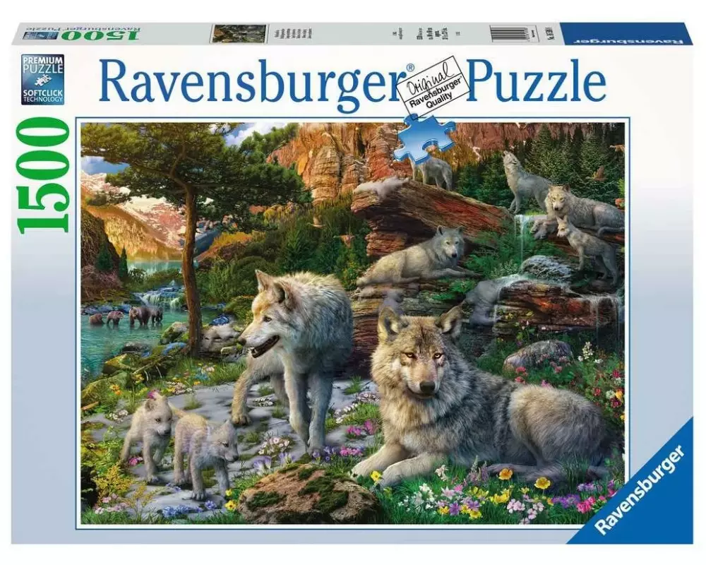 Ravensburger Puzzle Wolfsrudel im Frühlingserwachen