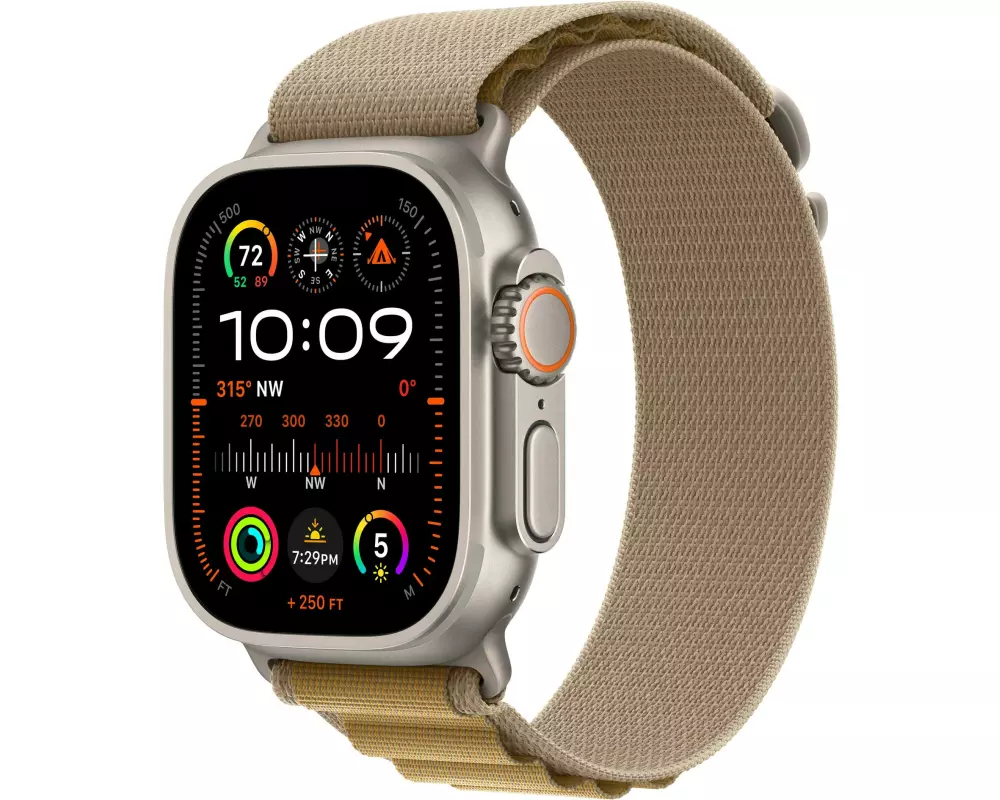 Apple Watch Ultra 2 Natural Titanium Alpine Loop Tan Large
