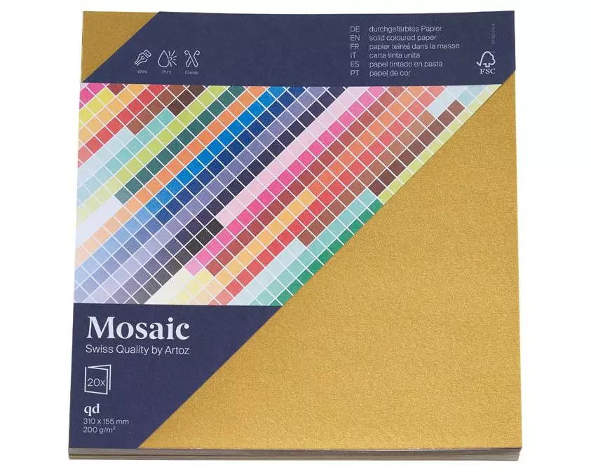 Artoz Blankokarte 31 x 15.5 cm, 20 Stück, Gold