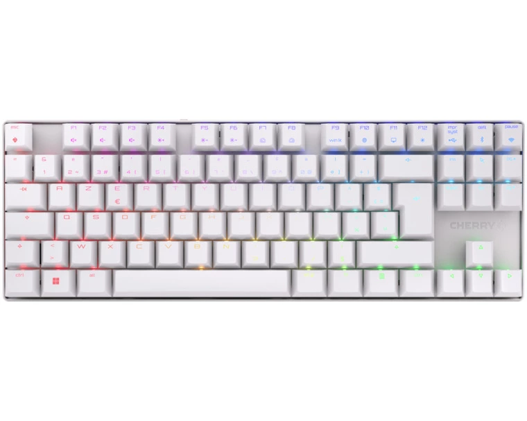 CHERRY MX 8.2 TKL Wireless RGB Tastatur Gaming RF Wireless + Bluetooth AZERTY Französisch Weiß