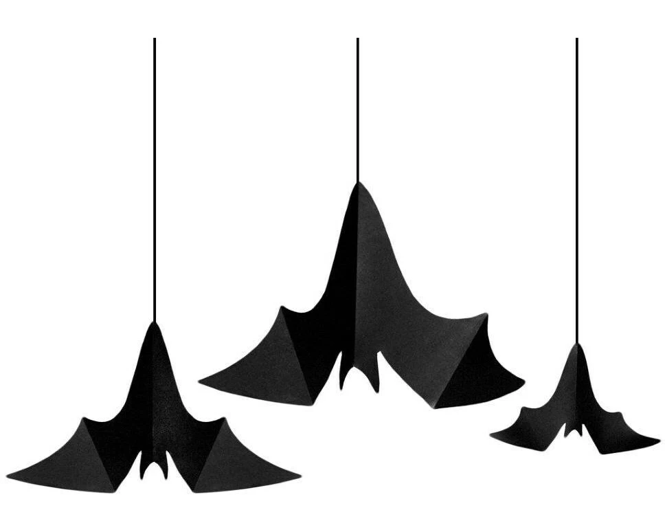 Partydeco Aufhänger Fledermäuse 3 Stk., Schwarz