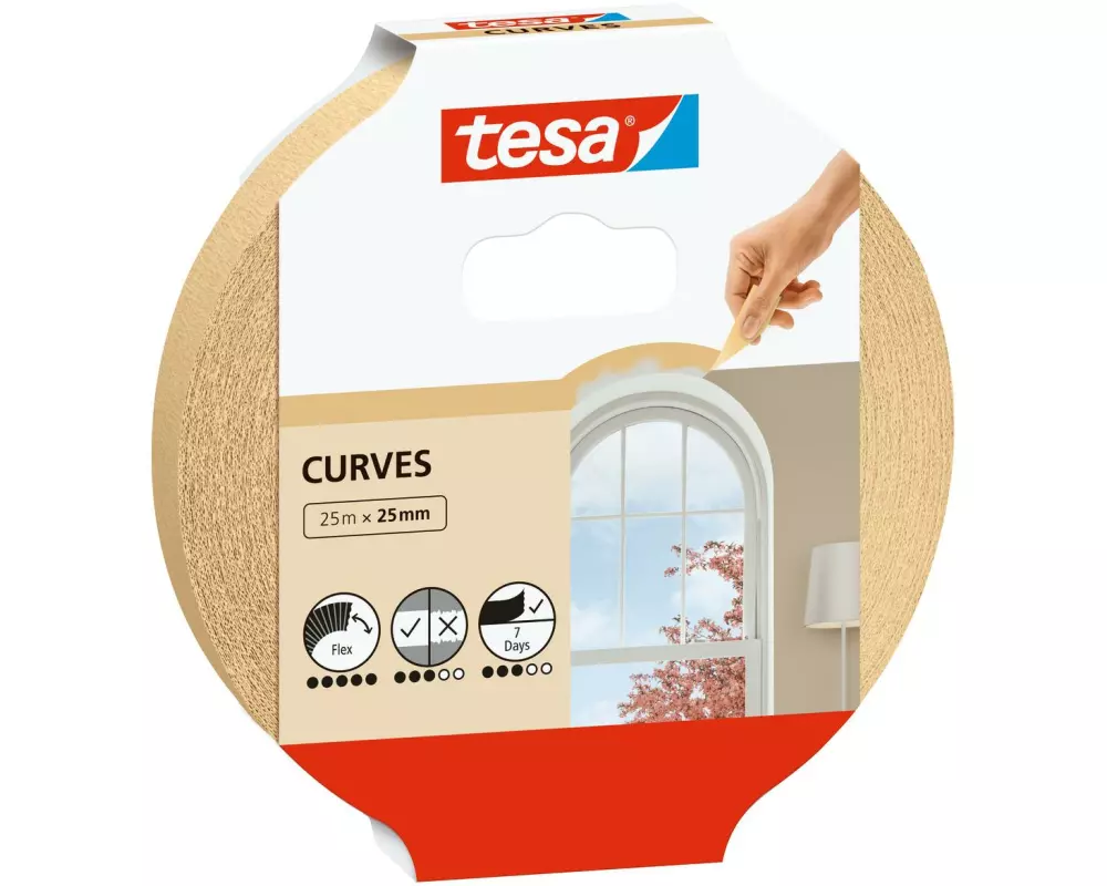 tesa Malerkrepp Kurven, 25 m x 25 mm