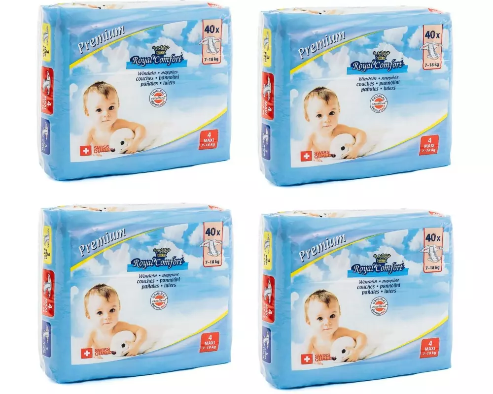 Royal Comfort Windeln Premium Grösse 4, 4x 40 Stk.