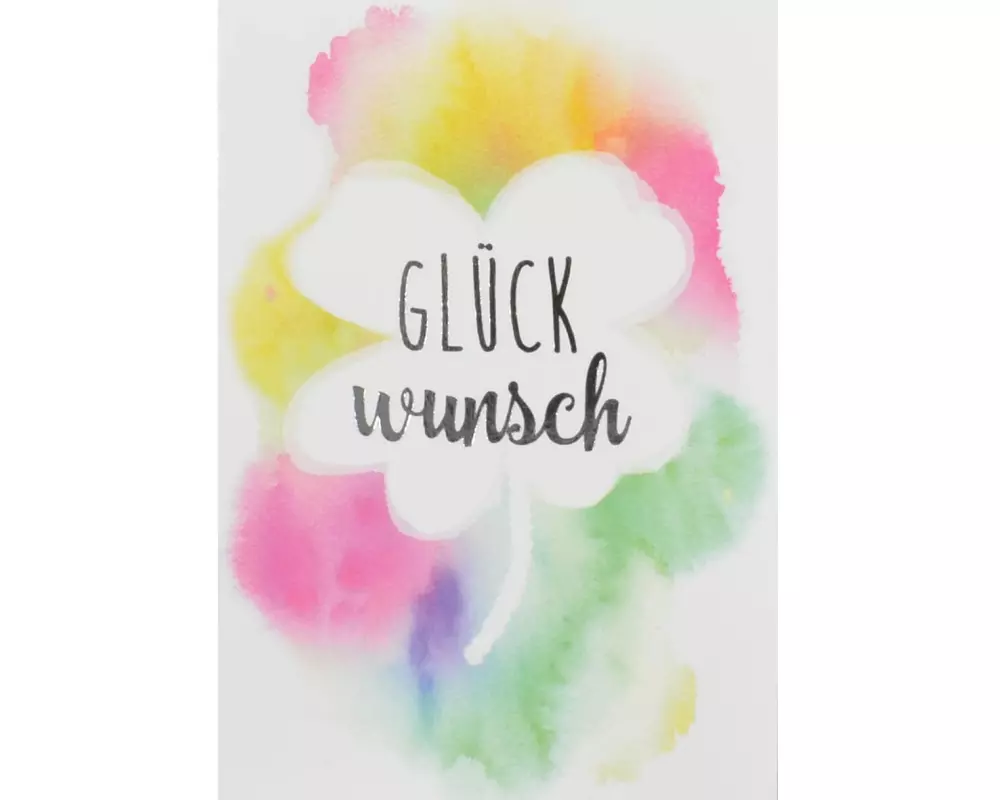 ABC Glückwunschkarte Kleeblatt 7 x 10 cm