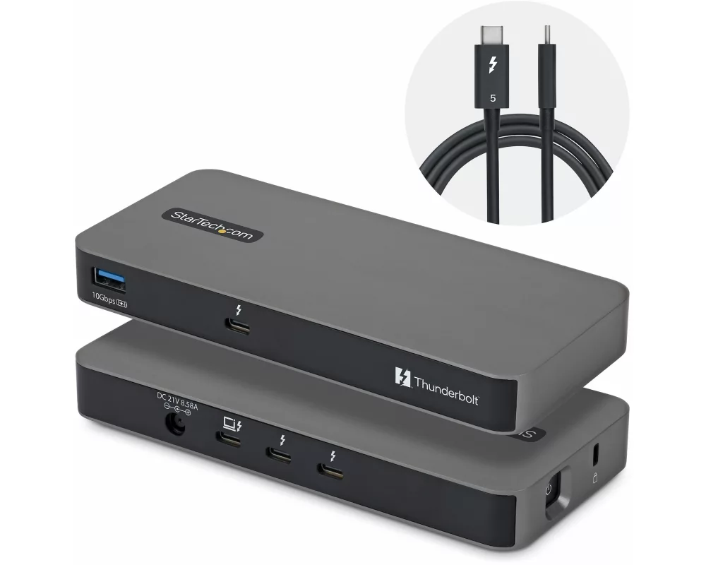 StarTech.com 303UE-TB5-HUB Schnittstellen-Hub Thunderbolt 5 80 Mbit/s Grau