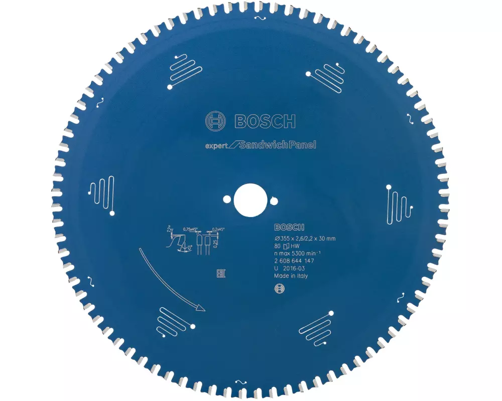 Bosch Professional Kreissägeblatt Expert Sandwich Panel 355 x 30 x 2.6 mm, Z 80