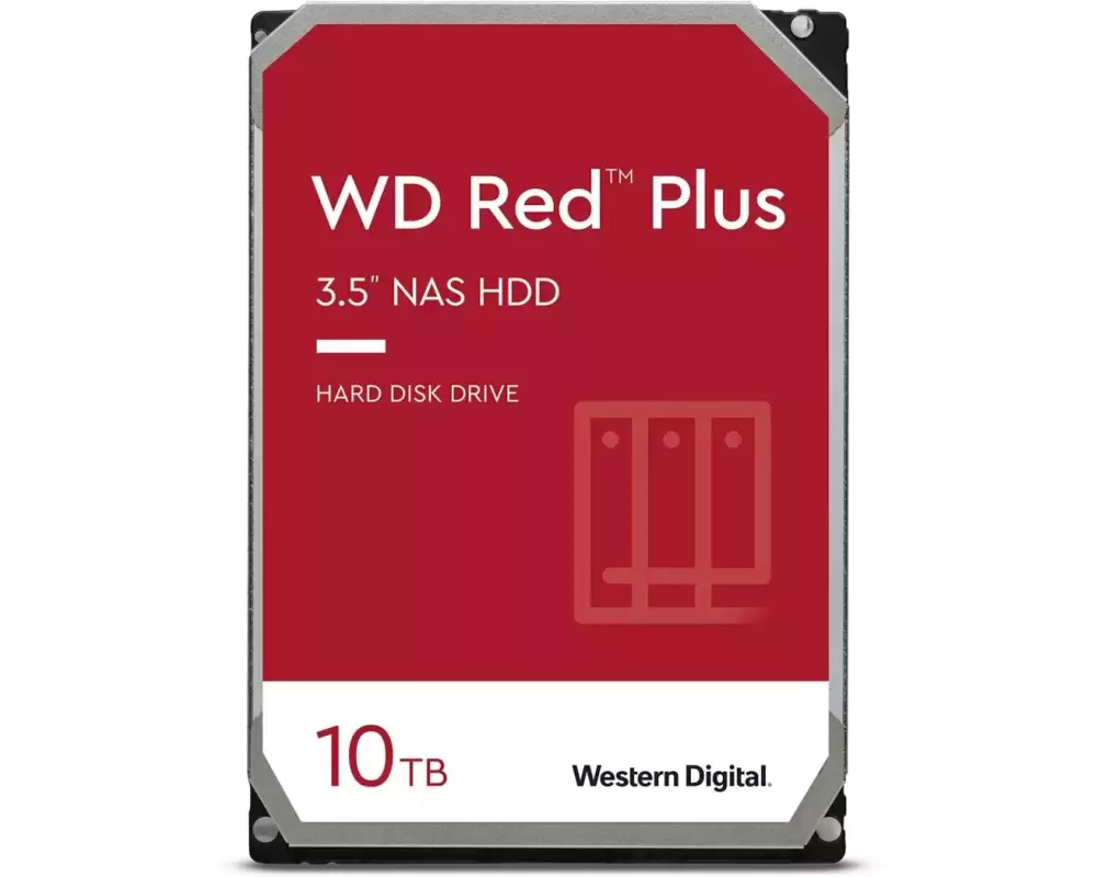 WD Red Plus 10TB, SATA 6Gb/s, 3.5 inch, 256MB cache, 7200Rpm, Internal, HDD, Bulk