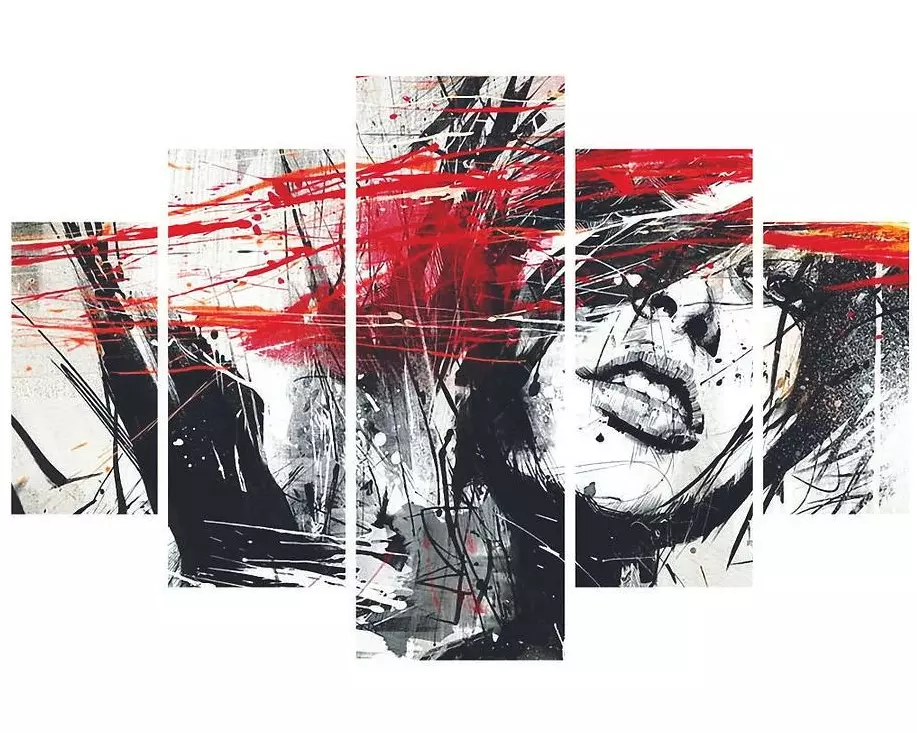 Wallxpert Bild Woman 5-teilig, 92 x 56 cm